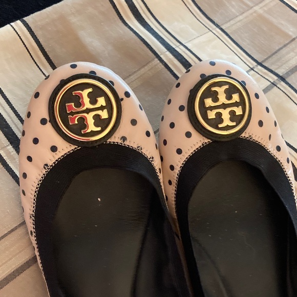 Tory Burch Blush and Black Polka Dot Flats - Picture 2 of 3